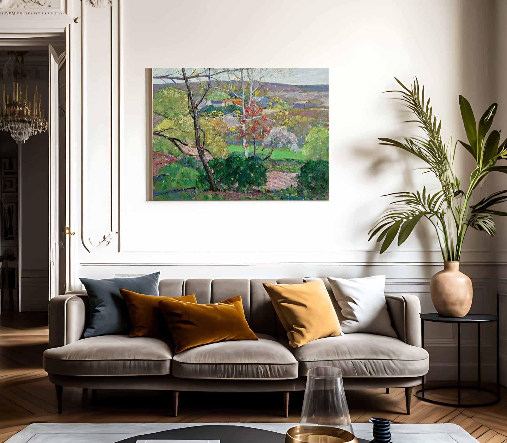 Summer Landscape With Farm Building By Richard Edward Miller Fine Art Print