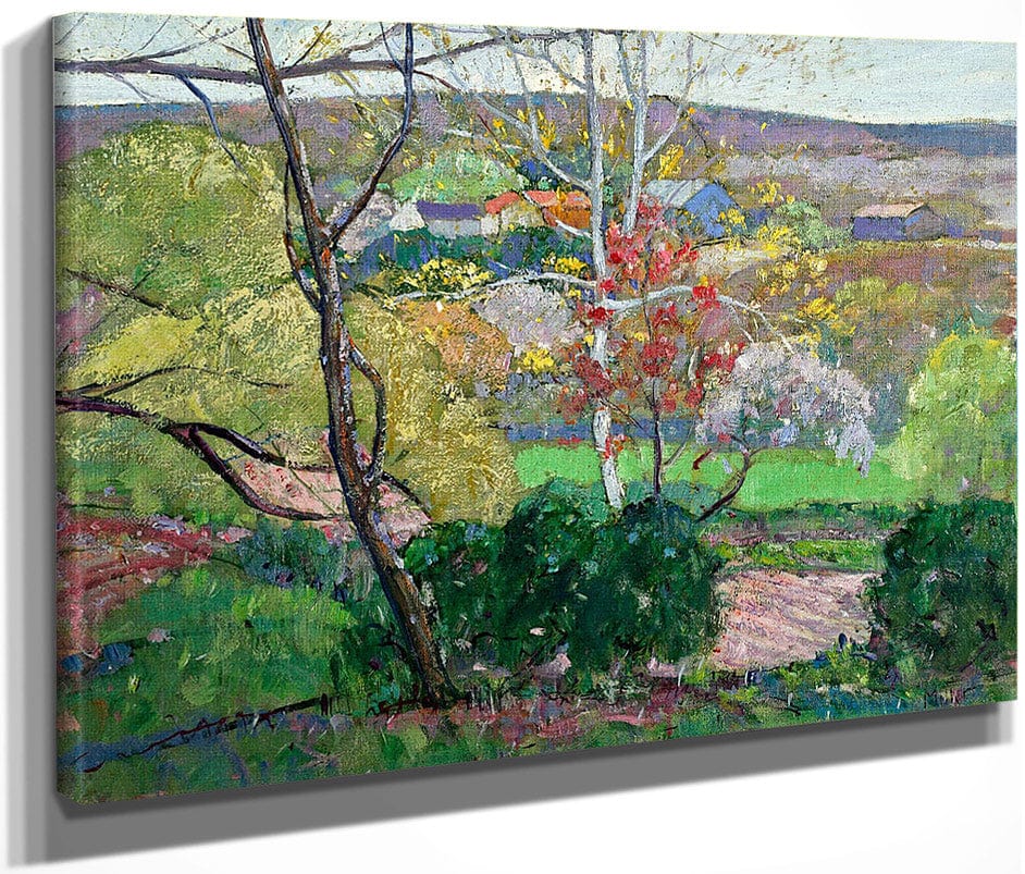 Summer Landscape With Farm Building By Richard Edward Miller Fine Art Print