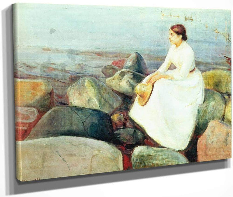 Summer Night ( Inger On The Shore) 1889 By Edvard Munch Fine Art Print