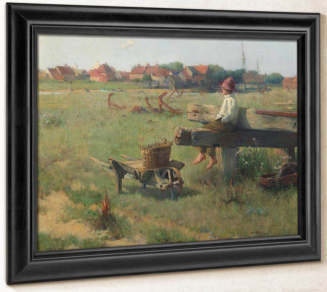 Summer Time Near The Sea By William Henry Walker Fine Art Print