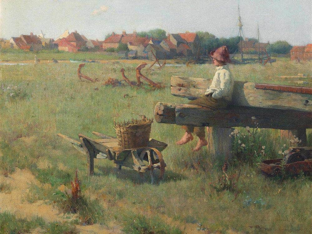 Summer Time Near The Sea By William Henry Walker Fine Art Print