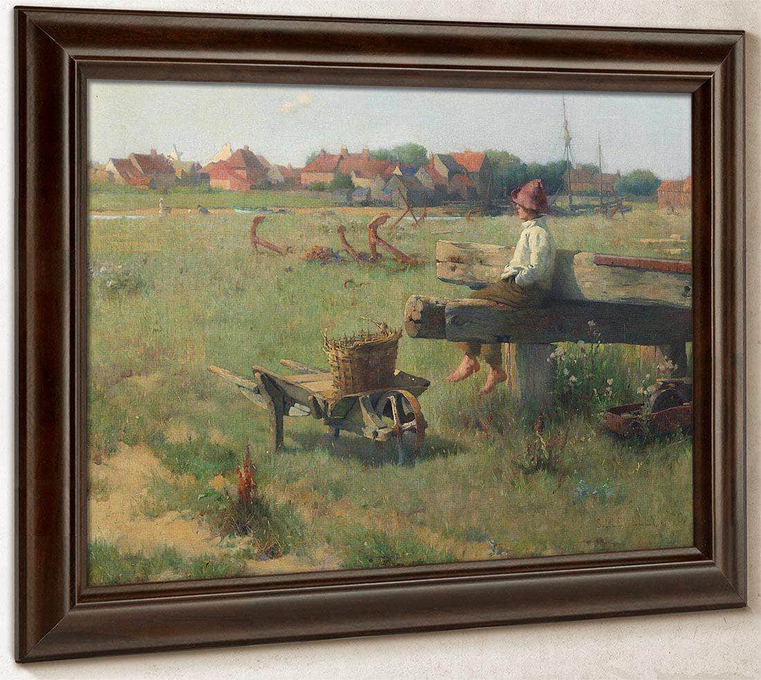 Summer Time Near The Sea By William Henry Walker Fine Art Print