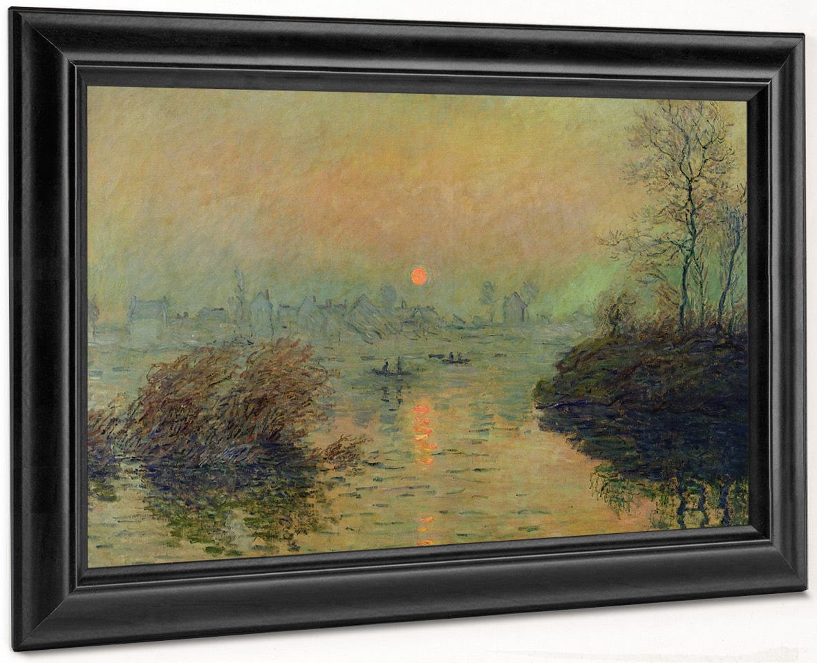 Sun Setting Over The Seine At Lavacourt. Winter Effect By Claude Monet Fine Art Print