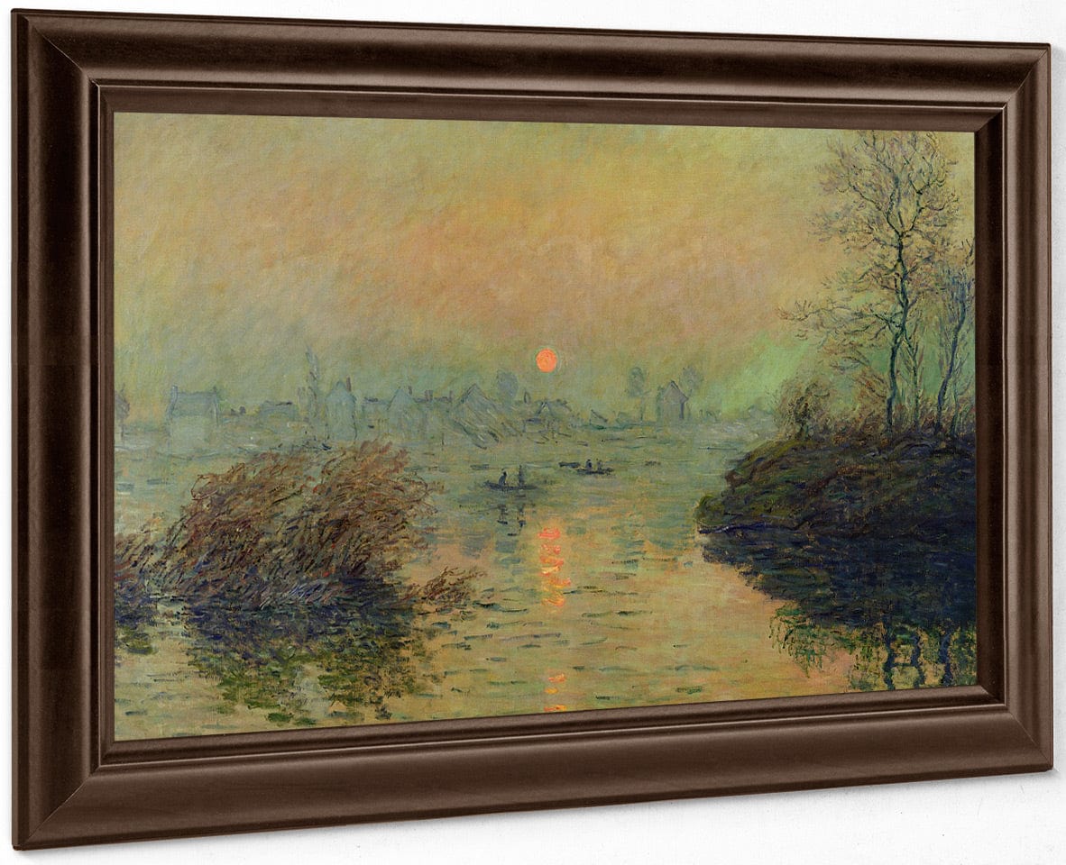 Sun Setting Over The Seine At Lavacourt. Winter Effect By Claude Monet Fine Art Print