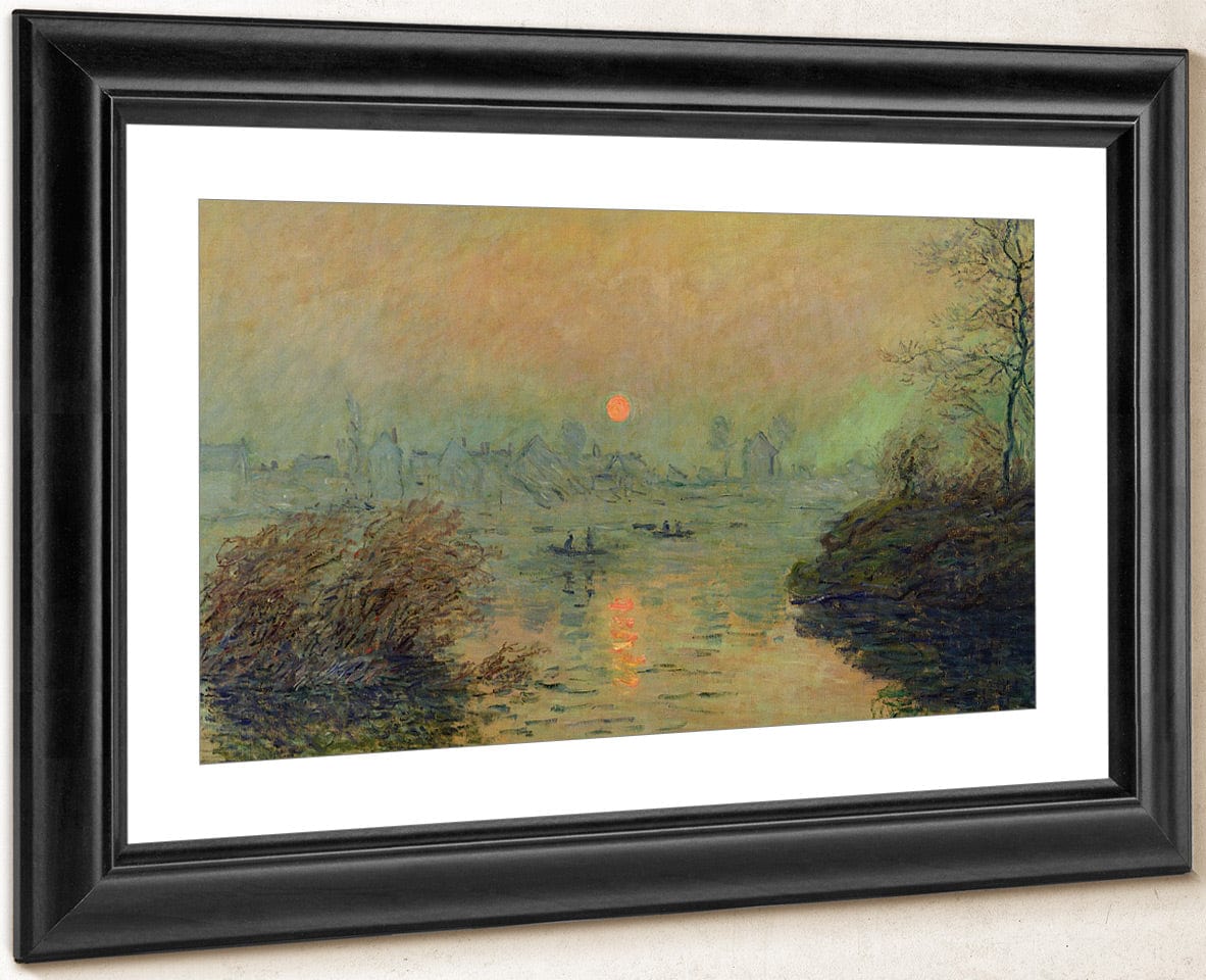Sun Setting Over The Seine At Lavacourt. Winter Effect By Claude Monet Fine Art Print