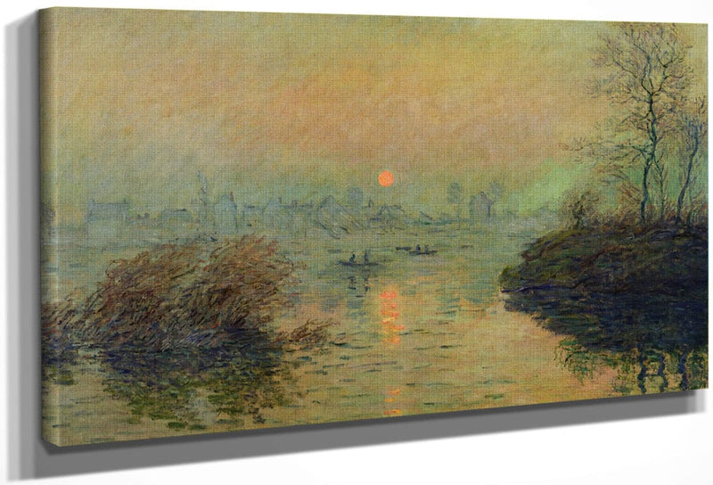 Sun Setting Over The Seine At Lavacourt. Winter Effect By Claude Monet Fine Art Print