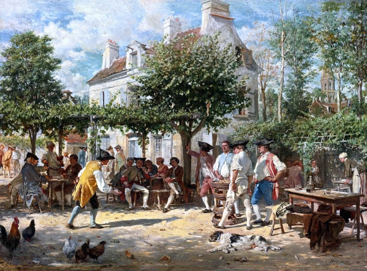 Sunday In Poissy Painting Jean Louis Ernest Meissonier Canvas Art Fine Art Print