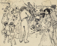 Sunday Promenade In Spain By Francis Luis Mora Fine Art Print