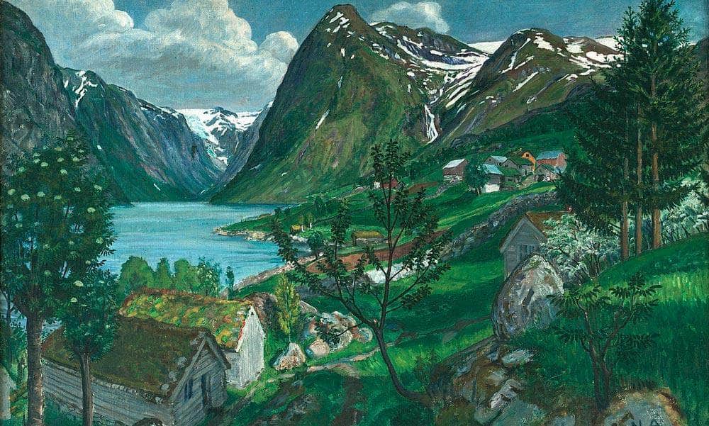 Sunde In Jølster By Nicolai Astrup Fine Art Print