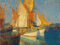 Sunlight On Brittany Boats By Edgar Payne Fine Art Print