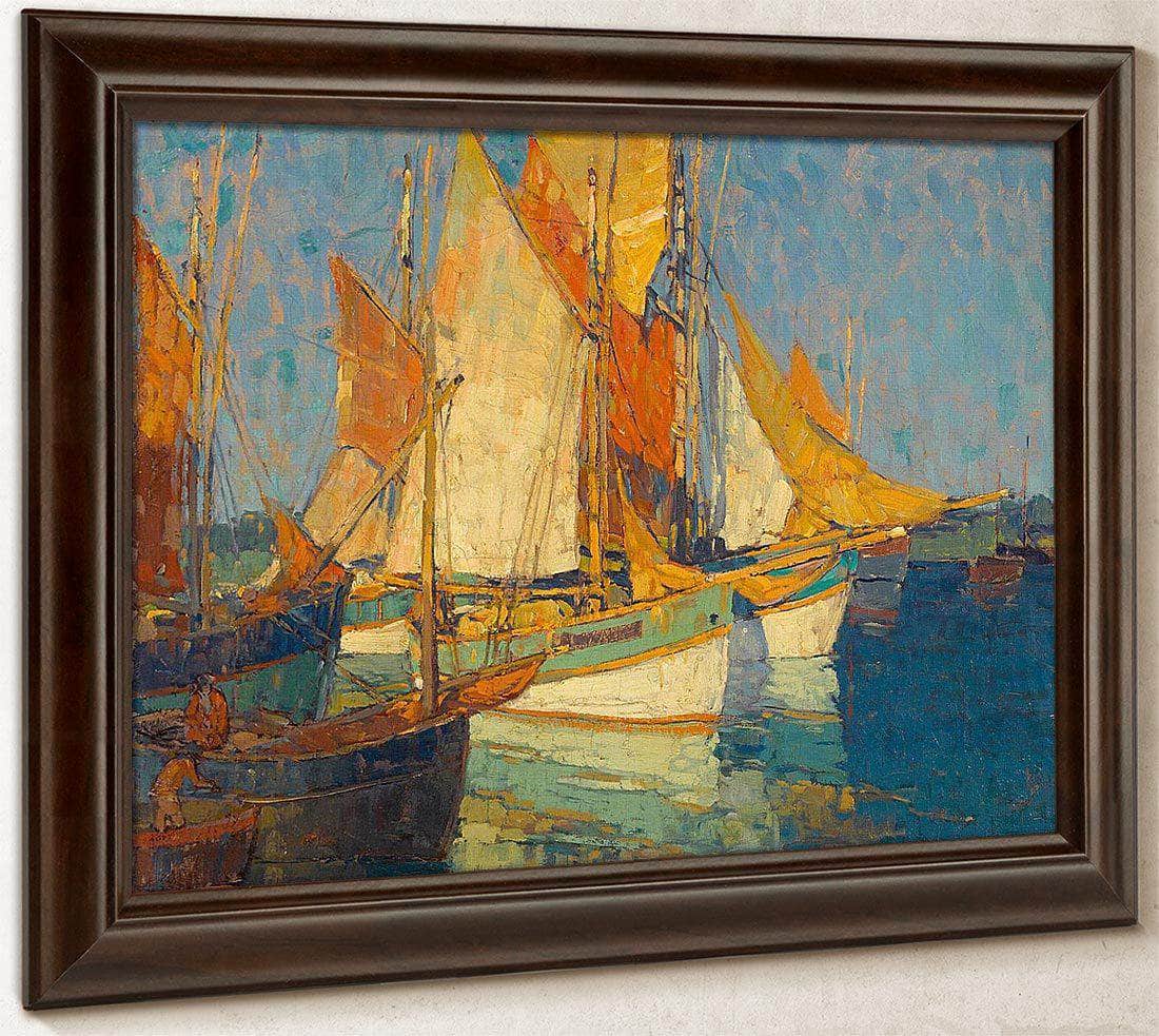 Sunlight On Brittany Boats By Edgar Payne Fine Art Print