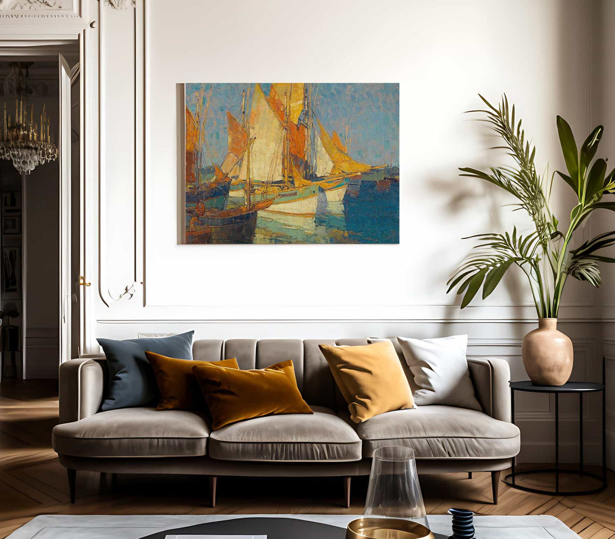 Sunlight On Brittany Boats By Edgar Payne Fine Art Print