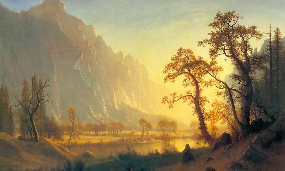 Sunrise Yosemite Valley By Albert Bierstadt Fine Art Print