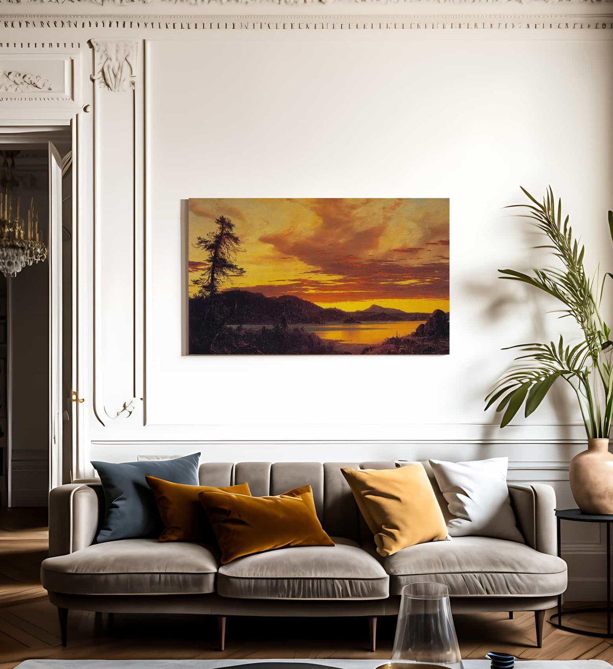 Sunset 1856 By Fredric Edwin Church Fine Art Print