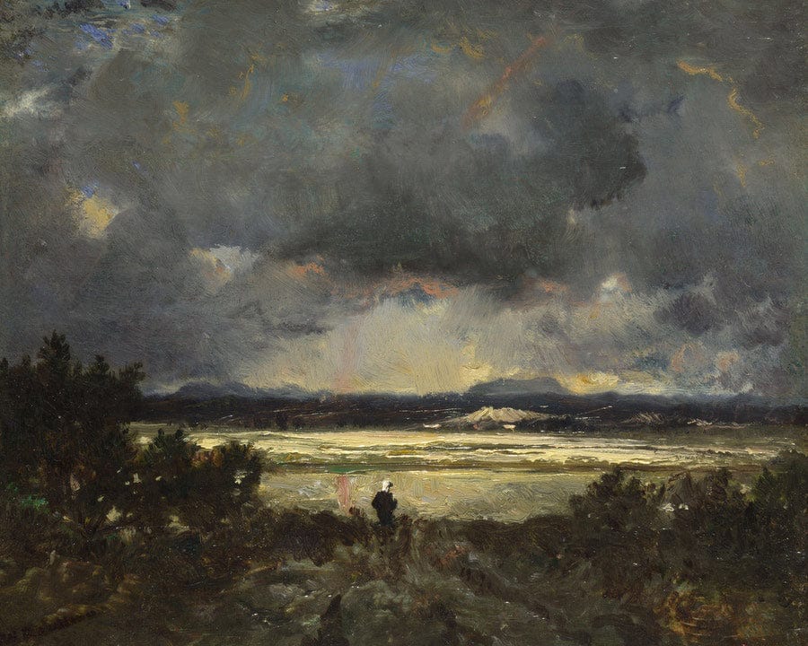 Sunset In The Auvergne 1844 By Theodore Rousseau Fine Art Print