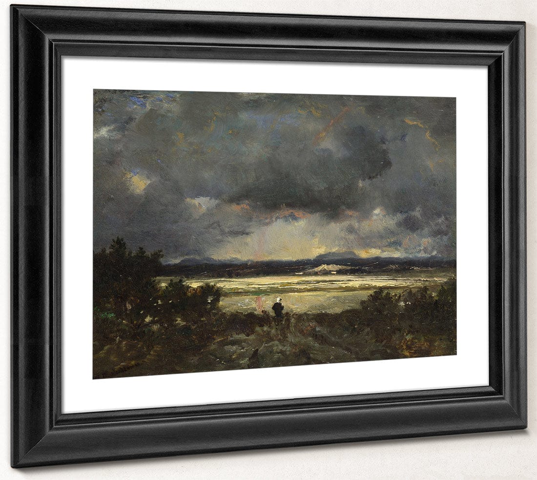Sunset In The Auvergne 1844 By Theodore Rousseau Fine Art Print