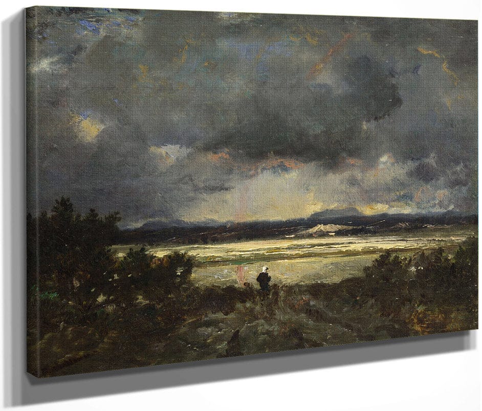 Sunset In The Auvergne 1844 By Theodore Rousseau Fine Art Print
