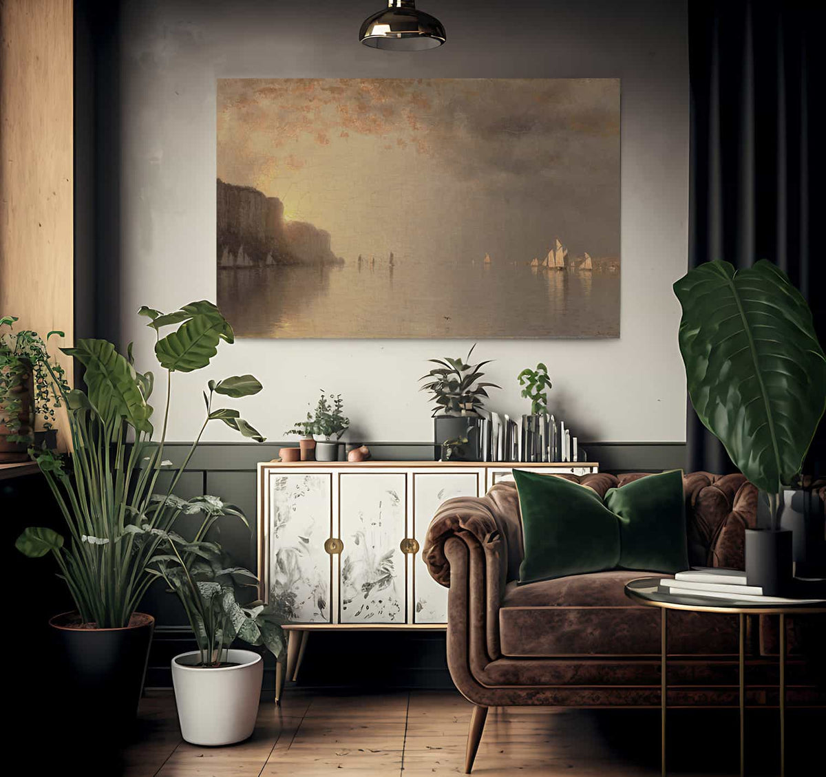 Sunset On The Hudson By Sanford Robinson Gifford Fine Art Print