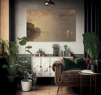 Sunset On The Hudson By Sanford Robinson Gifford Fine Art Print