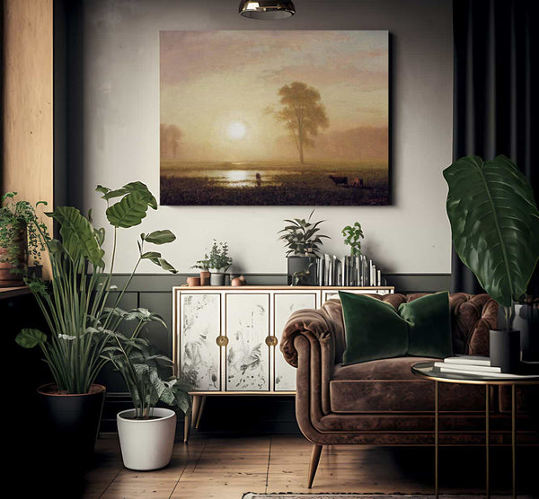 Sunset On The Plains By Albert Bierstadt Fine Art Print