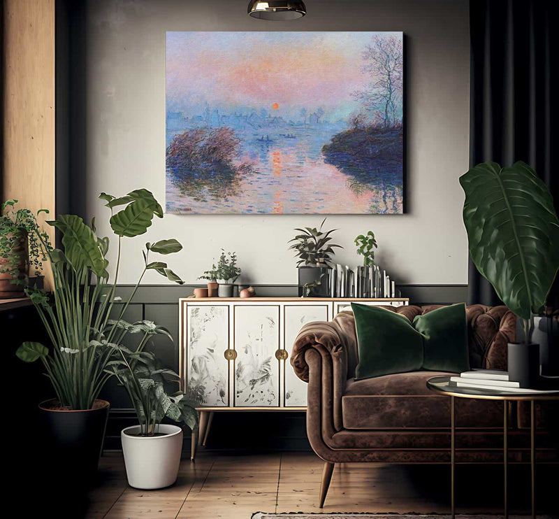 Sunset On The Seine At Lavacourt Winter Effect 1880 Oil On Canvas 100X150Cm Petit Palais By Claude Monet Fine Art Print