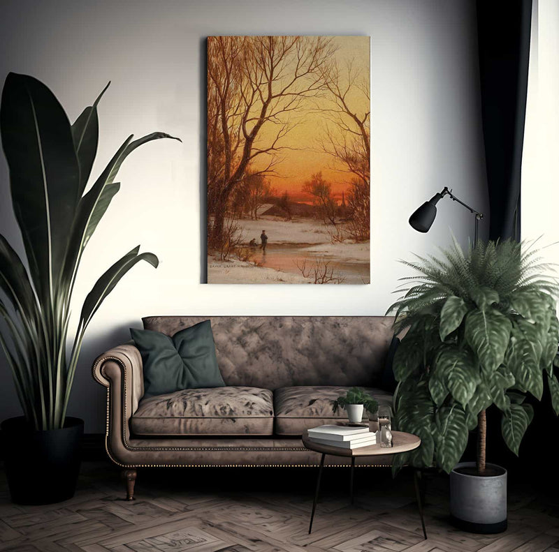Sunset  Woods And Pond Circa 1885 By Bruce Crane Fine Art Print