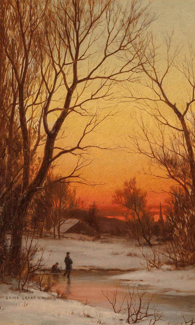 Sunset  Woods And Pond Circa 1885 By Bruce Crane Fine Art Print