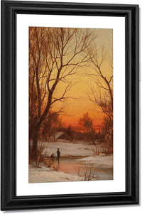 Sunset  Woods And Pond Circa 1885 By Bruce Crane Fine Art Print