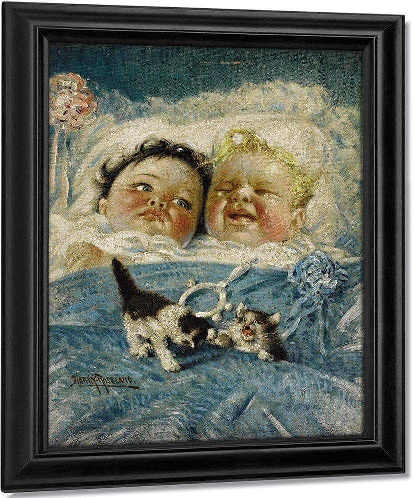 Sunshine And Rain Two Babies By Harry Roseland Fine Art Print