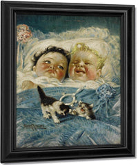 Sunshine And Rain Two Babies By Harry Roseland Fine Art Print
