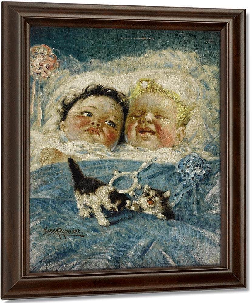Sunshine And Rain Two Babies By Harry Roseland Fine Art Print