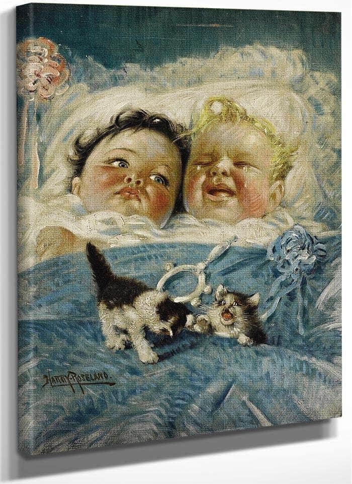 Sunshine And Rain Two Babies By Harry Roseland Fine Art Print