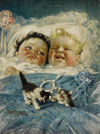 Sunshine And Rain Two Babies By Harry Roseland Fine Art Print