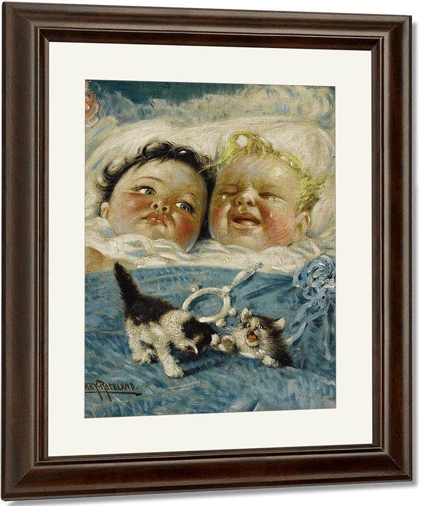 Sunshine And Rain Two Babies By Harry Roseland Fine Art Print