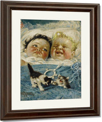 Sunshine And Rain Two Babies By Harry Roseland Fine Art Print