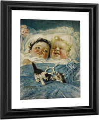 Sunshine And Rain Two Babies By Harry Roseland Fine Art Print