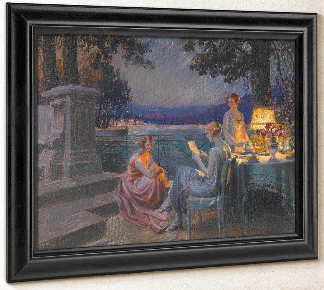 Sur La Terrasse By Enjolras Delphin Fine Art Print