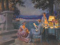 Sur La Terrasse By Enjolras Delphin Fine Art Print