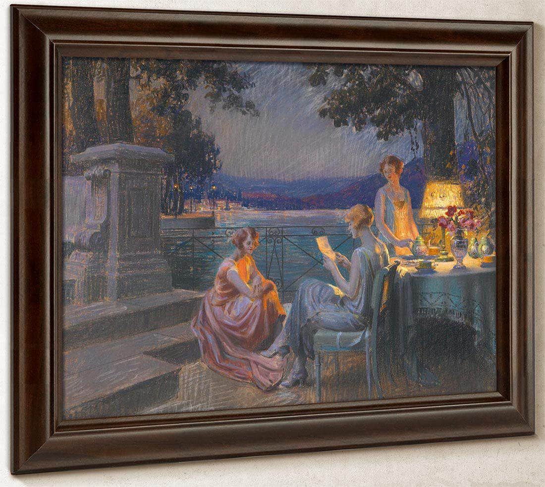 Sur La Terrasse By Enjolras Delphin Fine Art Print