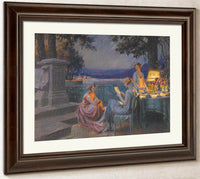 Sur La Terrasse By Enjolras Delphin Fine Art Print