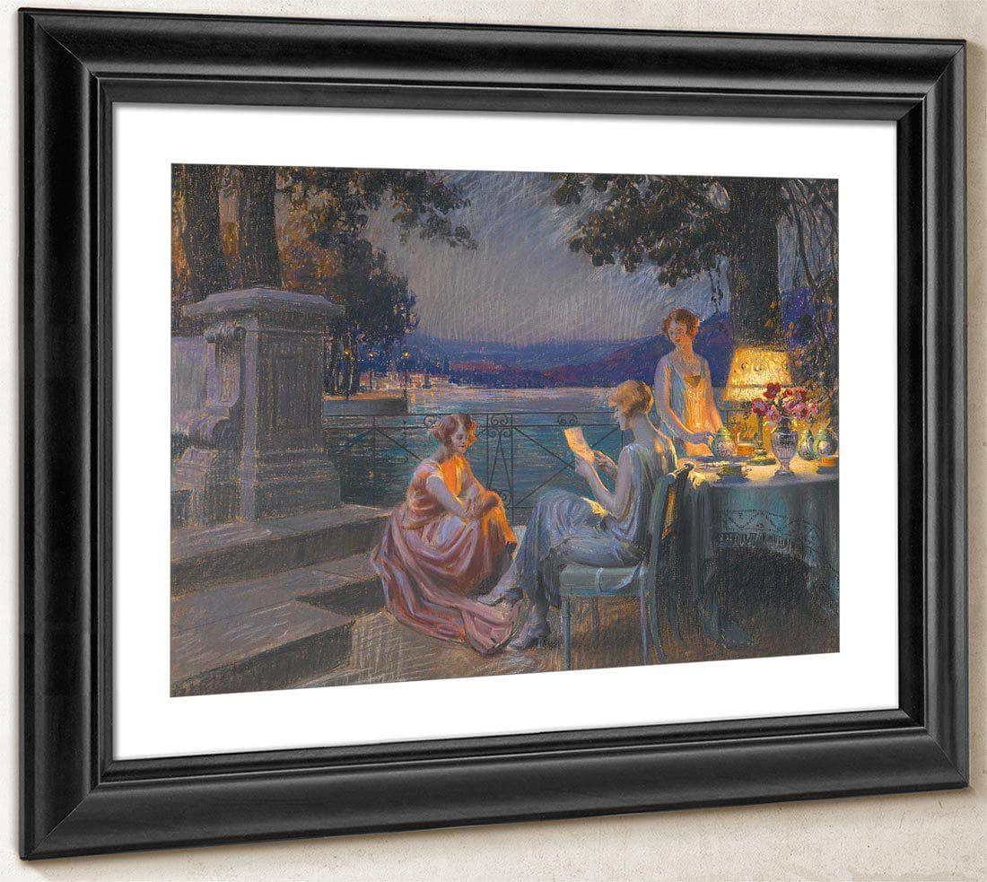 Sur La Terrasse By Enjolras Delphin Fine Art Print