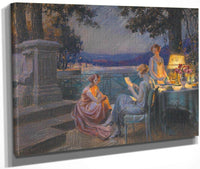 Sur La Terrasse By Enjolras Delphin Fine Art Print