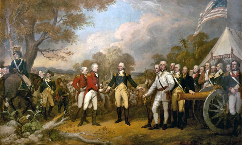 Surrender By Of General Burgoyne By John Trumbull Fine Art Print