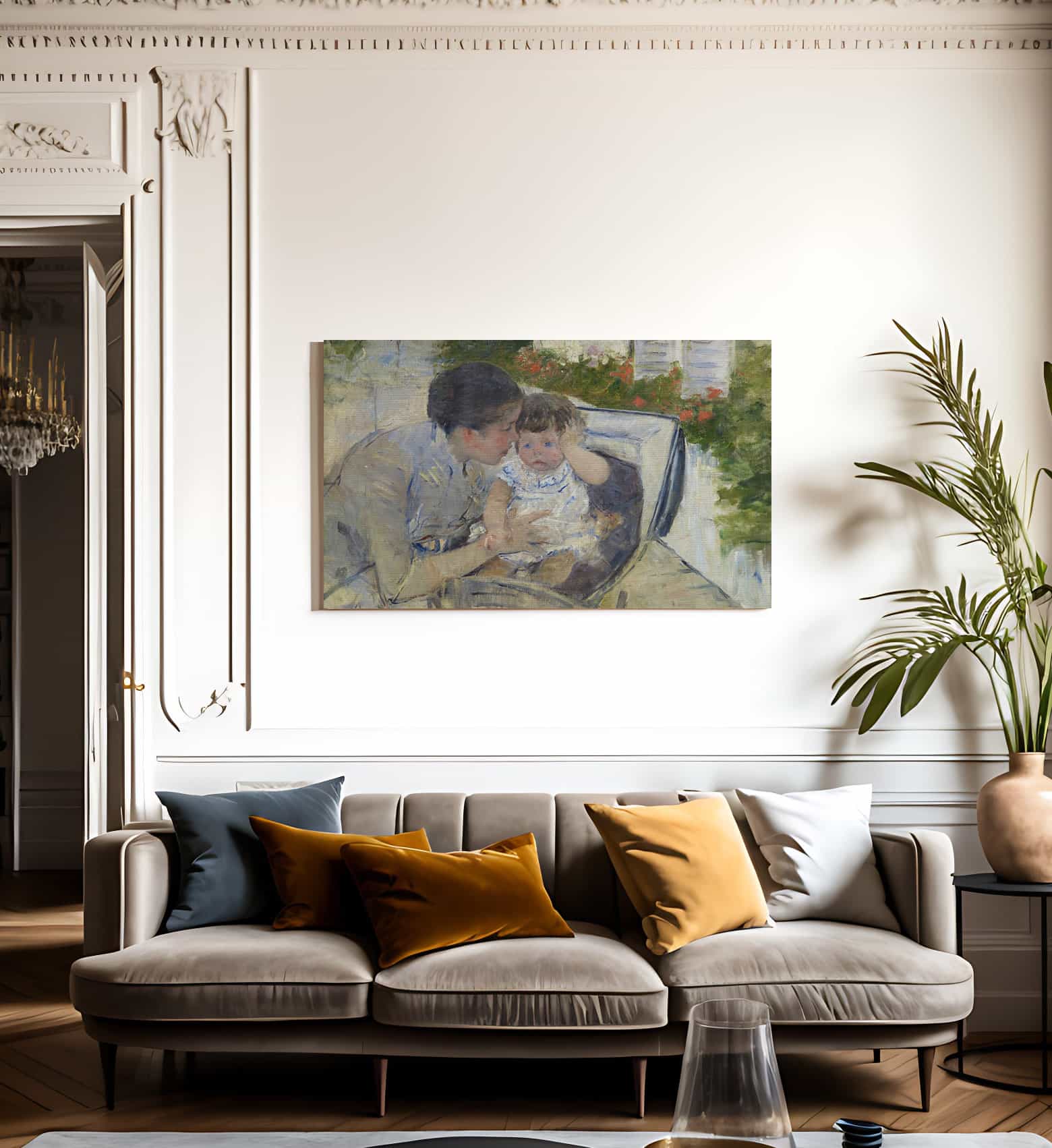 Susan Comforting The Baby By Mary Cassatt Fine Art Print