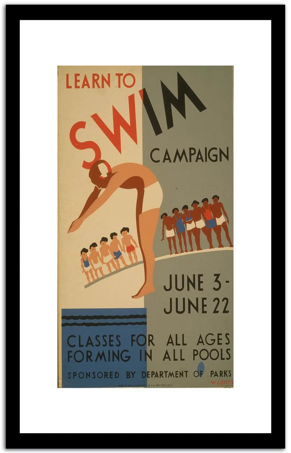 Swim  Vintage Poster Fine Art Print