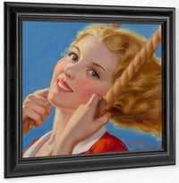 Swinging Girl Liberty Magazine Cover August 27 1932 By Leslie Thrasher Fine Art Print