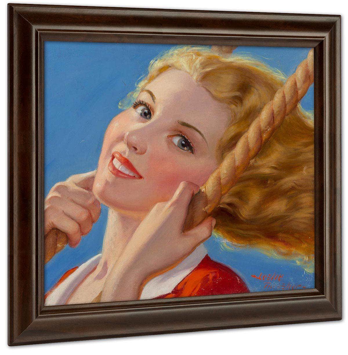 Swinging Girl Liberty Magazine Cover August 27 1932 By Leslie Thrasher Fine Art Print