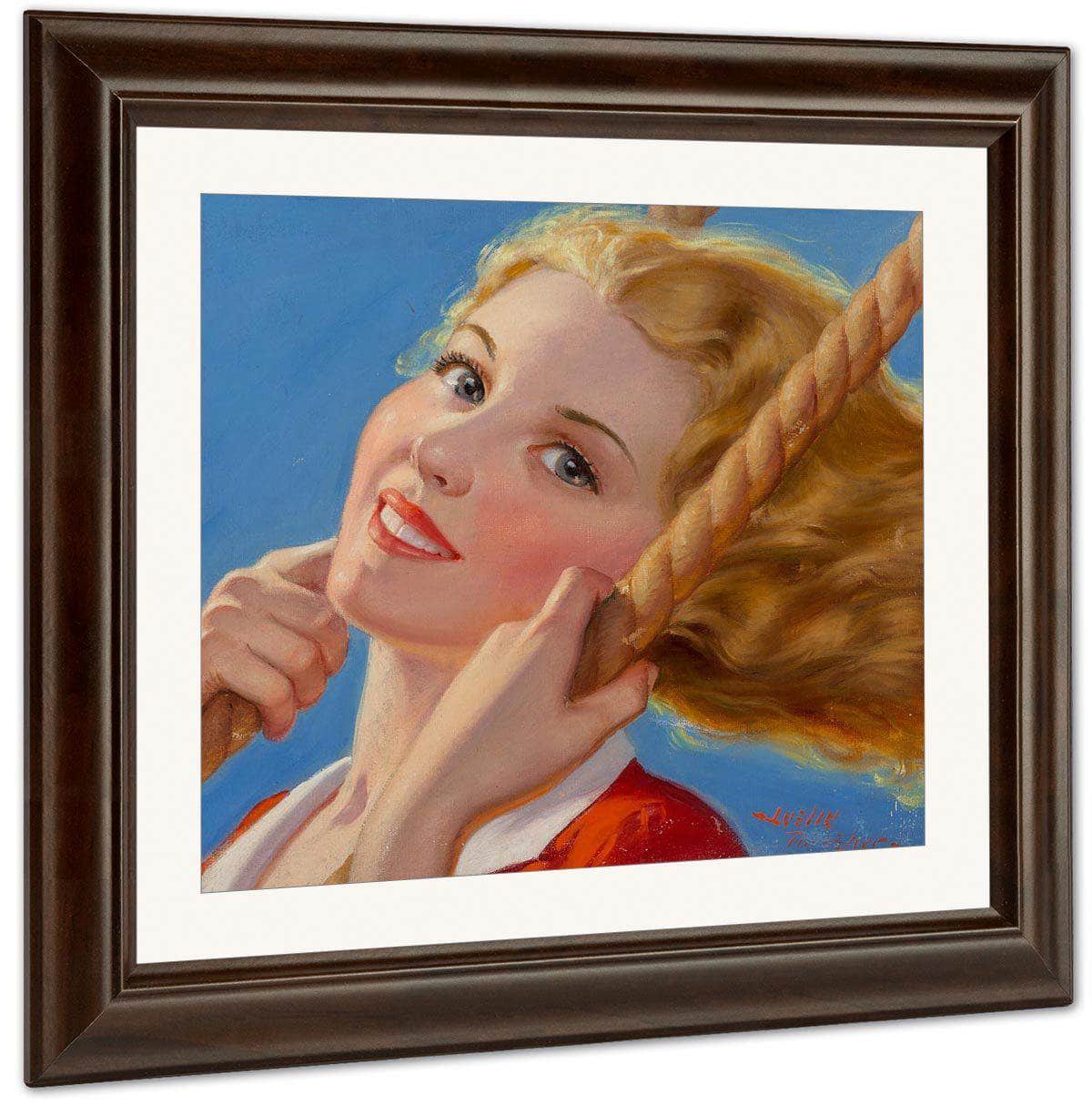 Swinging Girl Liberty Magazine Cover August 27 1932 By Leslie Thrasher Fine Art Print