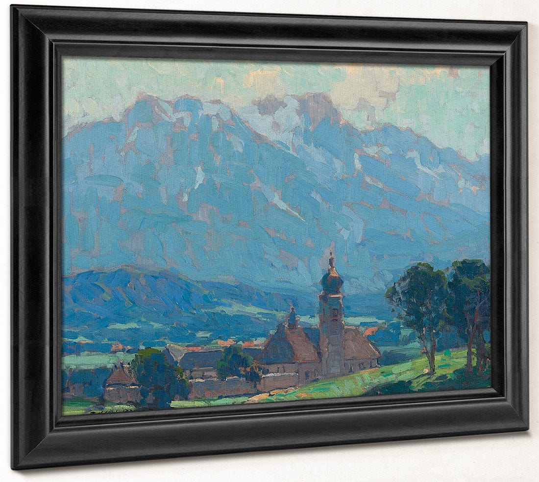 Swiss Village Scene By Edgar Payne Fine Art Print