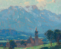 Swiss Village Scene By Edgar Payne Fine Art Print